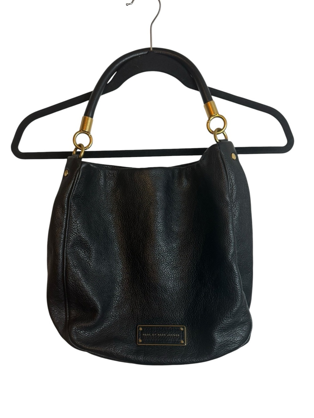 Marc by Marc Jacobs Black Pebbled Leather Hobo Bag